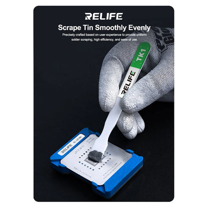 RELIFE TK1 Ceramic Solder Scraper Non-magnetic Anti-static For BGA Motherboard Chip Repair Tin Planting Tin Scraper