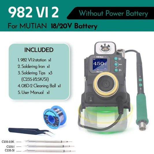 Estación de soldadura inalámbrica YIHUA 982-VI de 50 W, batería no incluida