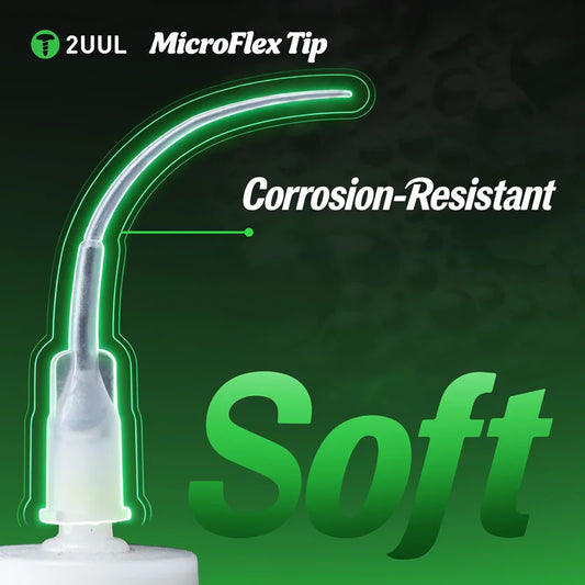 Punta dispensadora de precisión flexible y suave MicroFlex 2UUL CS10, resistente a la corrosión, para el mantenimiento de teléfonos móviles