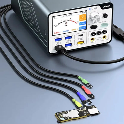 AIXUN P3208 320W Smart Regulated Power Supply for Phone 7-14ProMax Support PD/QC Fast Charge Protocols One-button Power-on Cable