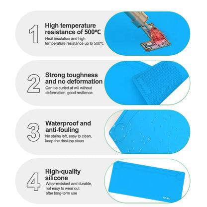 RELIFE RL-004DQ High-Temperature Silicone Mat Anti-Slip Stain-Resistant Work Pad for Soldering Iron and Hot Air Gun
