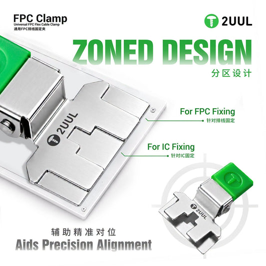 Abrazadera flexible de cable FPC 2UUL FC01 de acero inoxidable, soporte de precisión para soldar y reparar placas base de teléfonos móviles PCB