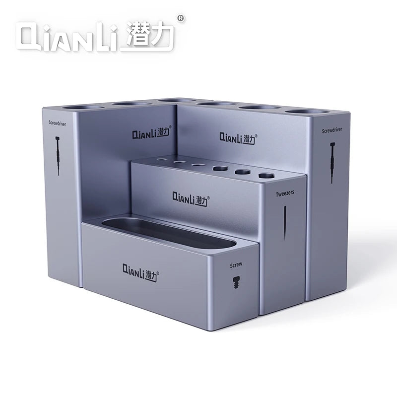 Organizador modular de almacenamiento QIANLI ICube de aleación de aluminio para herramientas, tornillos y piezas de reparación de teléfonos móviles