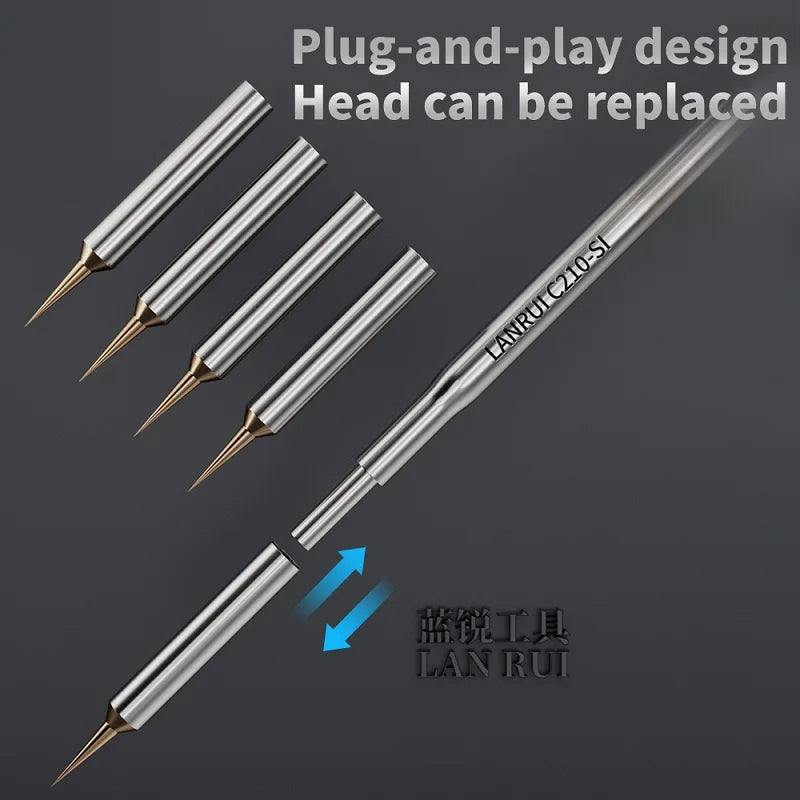 Lanrui S01 C210 Soldering Iron Tip Pure Copper High Thermal Conductivity for Mobile Phone Motherboard Repair