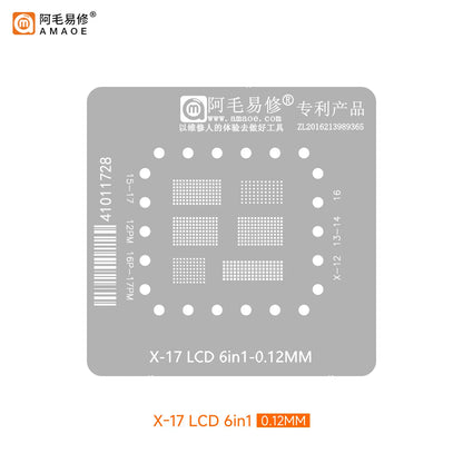 Kit de plataforma magnética BGA para reballing del IC de la pantalla del iPhone X–17 Pro Max AMAOE