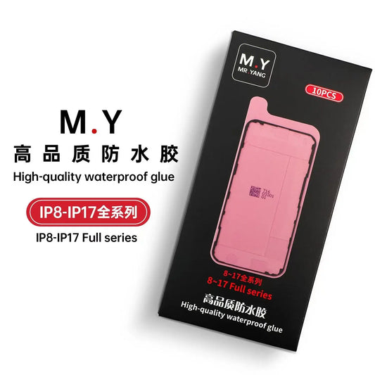 YCS M.Y Front and Back Adhesive Seals for iPhone 8-17 Series