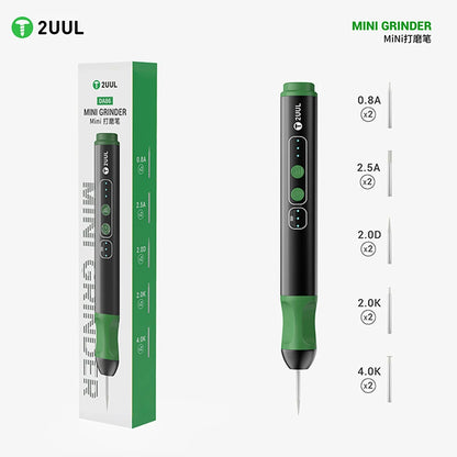 2UUL DA86 Mini Grinder with Grinding Cutting Drill Bits Polishing Pen for Phone OCA Glue Clean IC Chip CPU Drilling Repair Tool