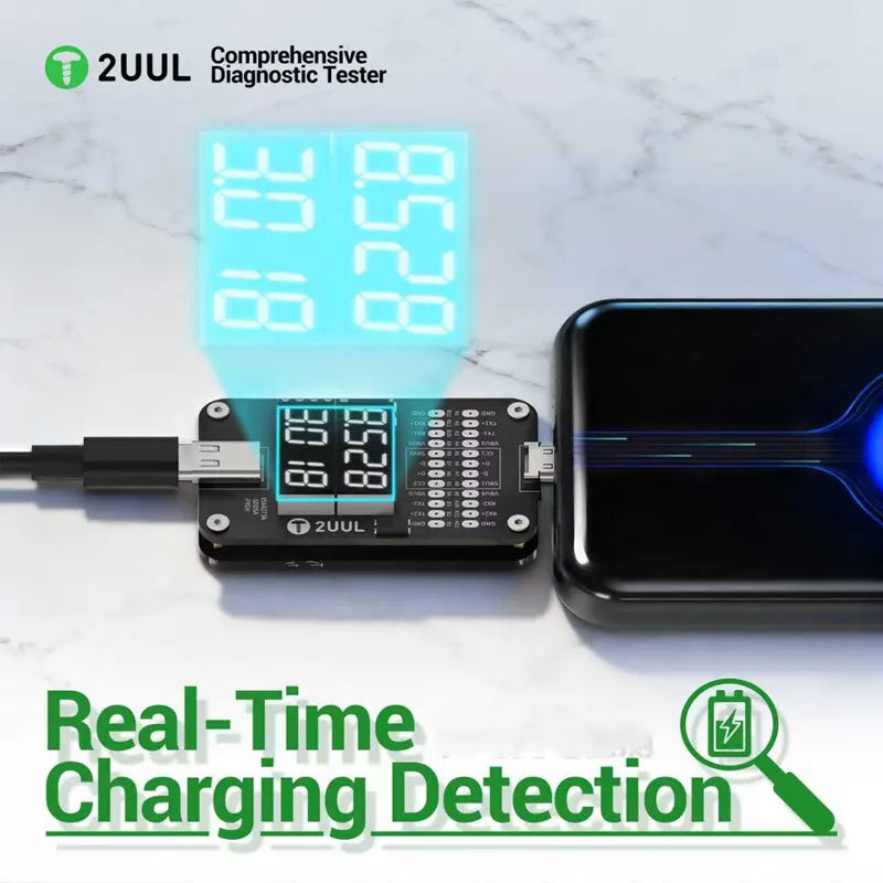 2UUL PW32 Comprehensive Tester Real-time Charging Detection of Type-C Port for Rapid Fault Location Tail Plug Detection Tool
