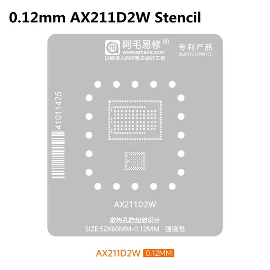 Plantilla BGA para módulo Wi‑Fi AMAOE AX211D2W