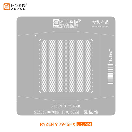 Plataforma AMAOE para reballing BGA de AMD Ryzen 7945HX y 7745HX