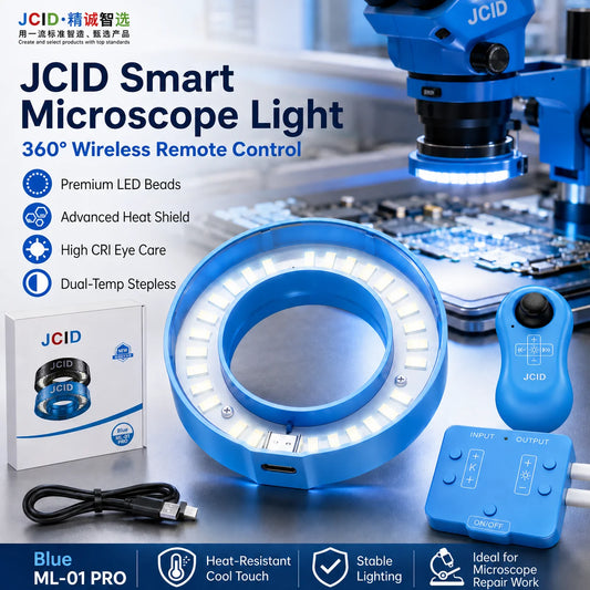 JCID Smart Microscope LED Ring Light Dual Adjustable Color Brightness For Phone Motherboard PCB Soldering Inspection Repair Tool