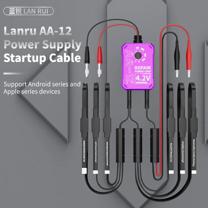 Lanrui AA-12 Power Supply Startup Cable,Android Phone iPhxne Series Supported Power Cable with Original Battery Connector Clip