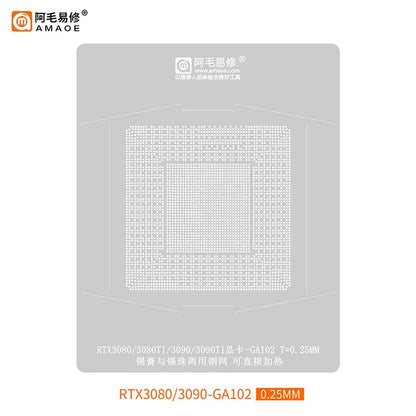 AMAOE NVIDIA RTX 3080 / 3090 GA102 Magnetic BGA Reballing Platform Kit