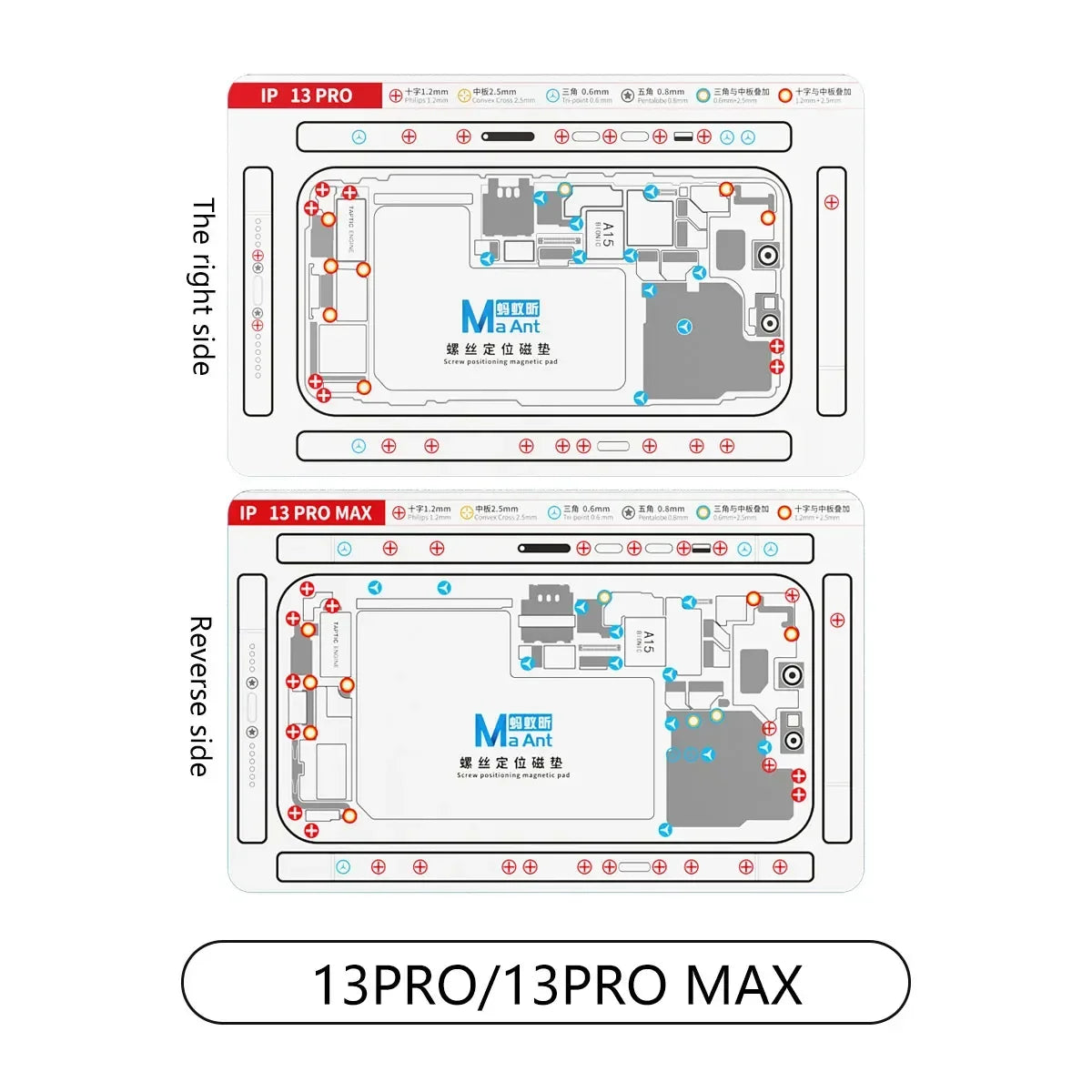 MaAnt screw positioning plus magnetic pad for iPhone X-15pro Max screw holder chart pad mobile phone repair and disassembly tool