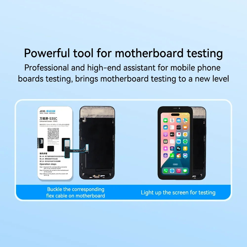JCID S35C & S36P Universal Testing Screen & Cables for iPhone Motherboard Repair