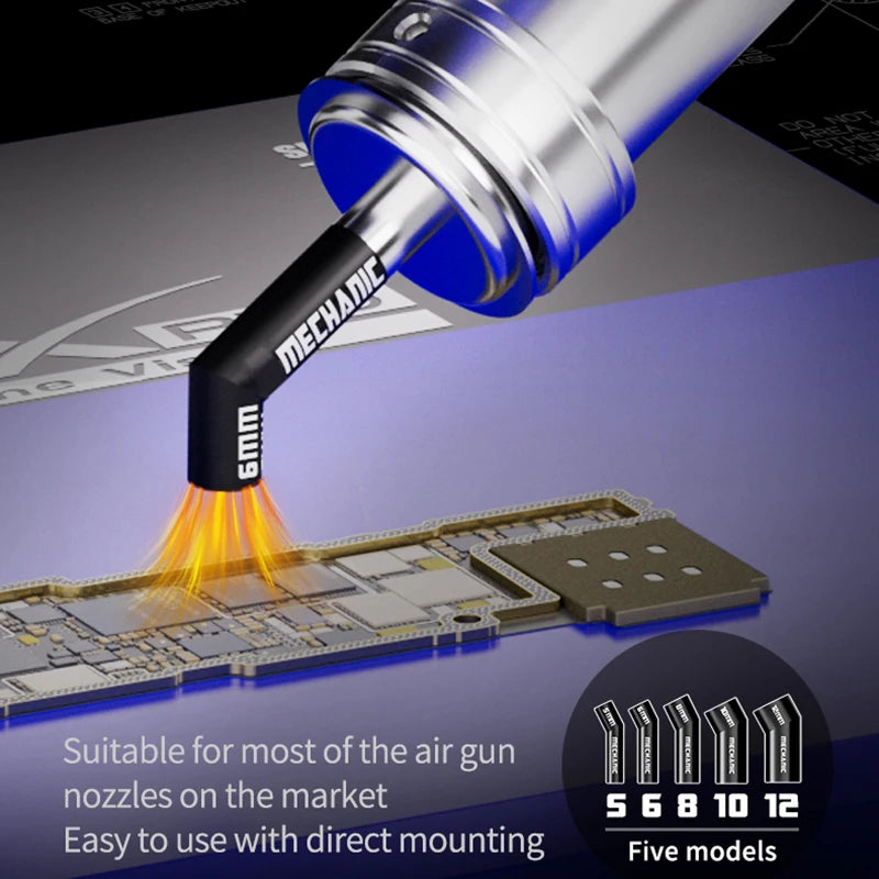 MECHANIC 861 Diagonal Air Nozzle 5 6 8 10 12 mm Oblique Blow Nozzle Even Heating Tools Heating Station Replacement Mouth