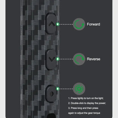 RELIFE E1 Carbon Fiber Electric Screwdriver Set 12 S2 Steel Bits Reverse Steering Design 5-speed Adjustable Repair Tool
