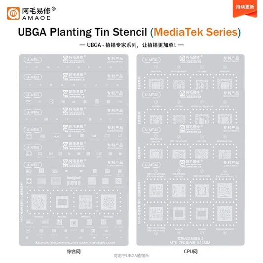 Plantilla de reballing BGA para CPU MediaTek e IC de alimentación AMAOE UBGA