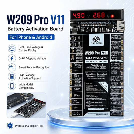 Placa de activación de carga de batería OSS V11 para iPhone 6-17 Pro Max y teléfonos Android HW XM SAM, kit de herramientas para activar y probar baterías durante reparaciones