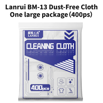LANRUI BM-13 Dust-Free Cleaning Wipes 400 Pcs for Phone Tablet Repair Screen Lens Clean Dust Removal Absorbing Water Oil Tool