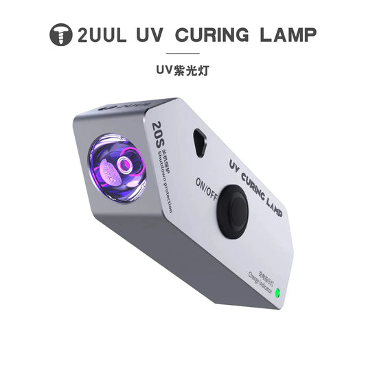 2UUL SC05 Lámpara portátil de curado UV con carcasa metálica de 600 mAh, USB a Type-C, doble mecha para reparación de tabletas, teléfonos, placas base y chips de CPU