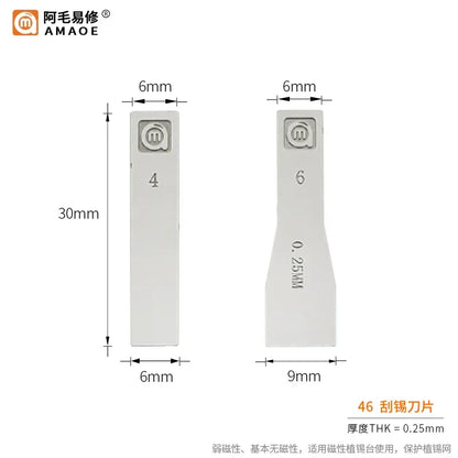 AMAOE Non-Magnetic Stainless Steel Solder Paste Scraper & Blades