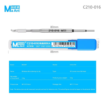 MaAnt C210-016 Curved Soldering Iron Tip