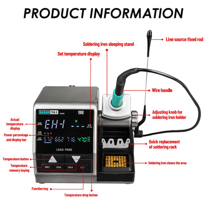 SUGON T61 Soldering Station 400W Compatible Soldering Iron Tip C470/245/210 Large Solder Joints Welding Rework Station
