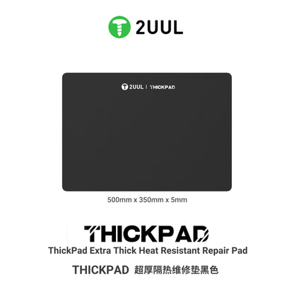 2UUL ST86 500x350x5mm Black ThickPad Extra Thick Repair Pad Anti-static Anti-slip Desk Rework Phone Repair Working Mat