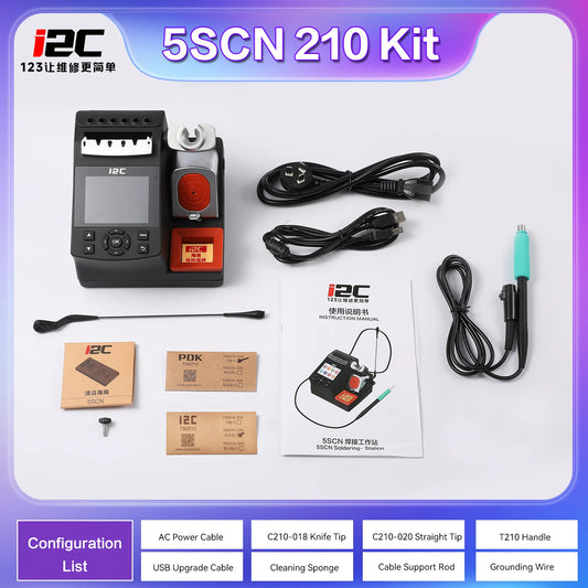 I2C 5SCN PID Soldering Station, 40-200W for Electronics Repair