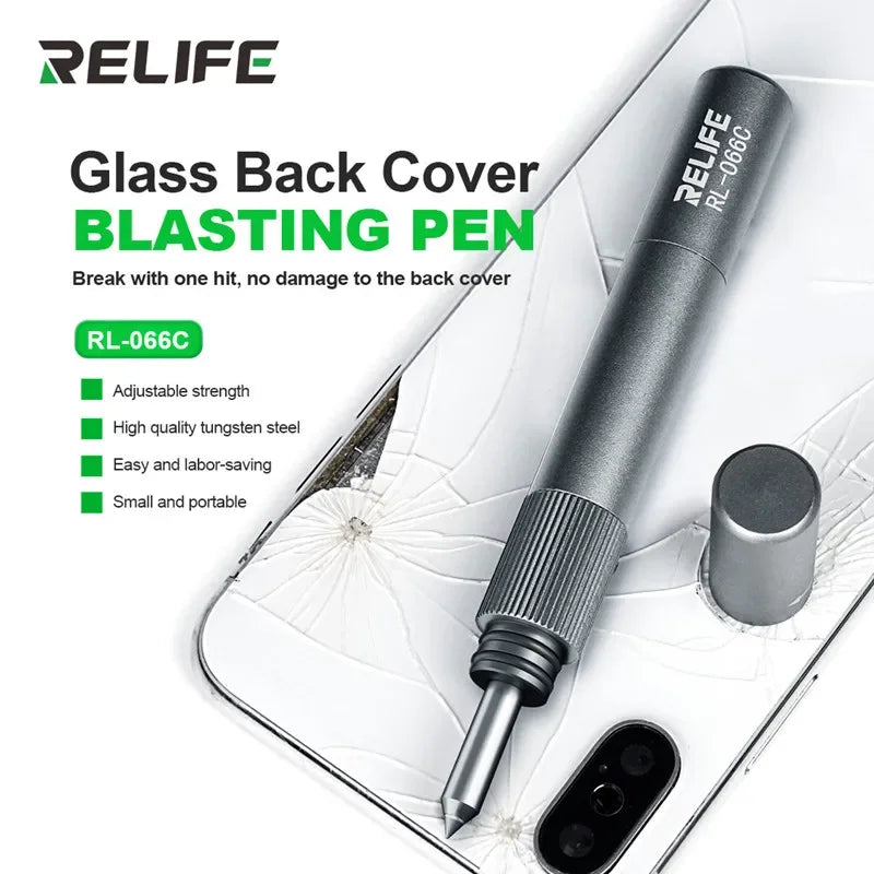 RELIFE RL-066C Rear Glass Breaking Pen for IP8-16PM/HW P/Mate Rear Shell Battery Glass Cover Breaker Blasting Repair Tool