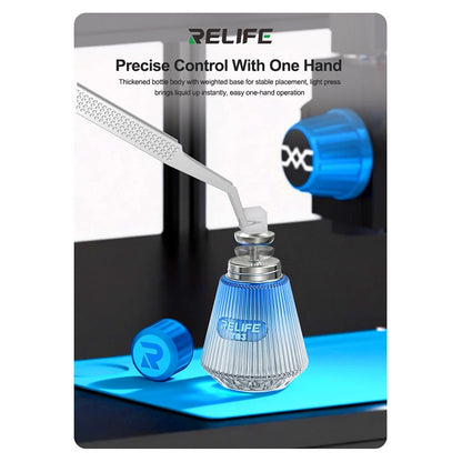RELIFE TB3 Solvent Bottle Copper Core Pump Anti-clog and Anti-splash Liquid Flux Alcohol Oil Dispenser Bottle Cleaner