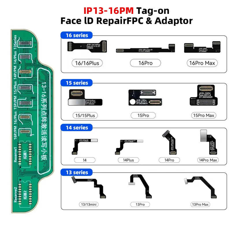 NEW JCID JC Tag Face id Flex Cable for IPhone 13 14 15 16 PRO MAX Mini JC Dot Matrix Repair No Welding Read and Write Data