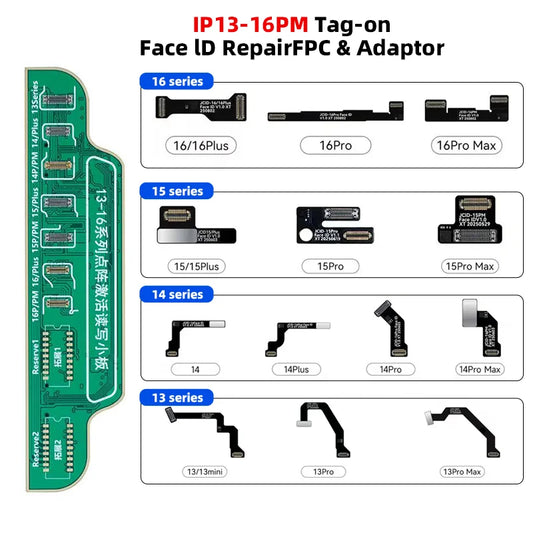 NEW JCID JC Tag Face id Flex Cable for IPhone 13 14 15 16 PRO MAX Mini JC Dot Matrix Repair No Welding Read and Write Data