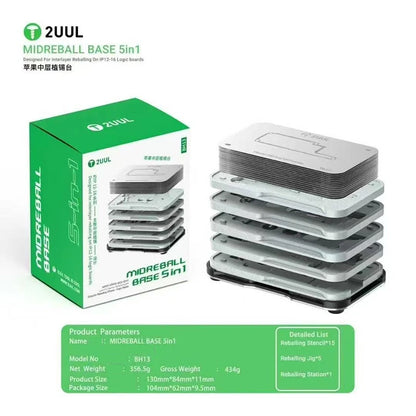 2UUL BH13 Midreball Base 5 IN 1 Designed for Interlayer Reballing on Phone 12-16 Series Logic Boards Super-Strength Magnetic