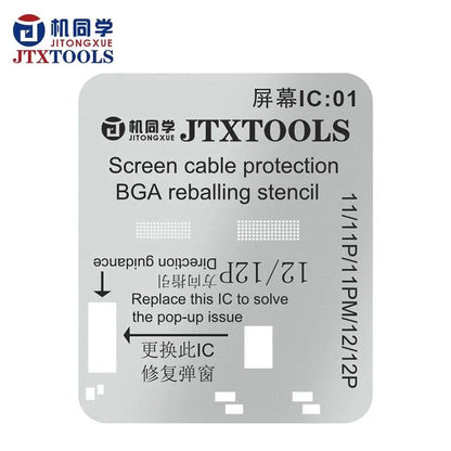 JTX Display Screen IC 11/12/13/14/15/16/17 Pro Max Reballing/Protection Stencil Net LCD Screen IC Cable Tin Planting Stencil