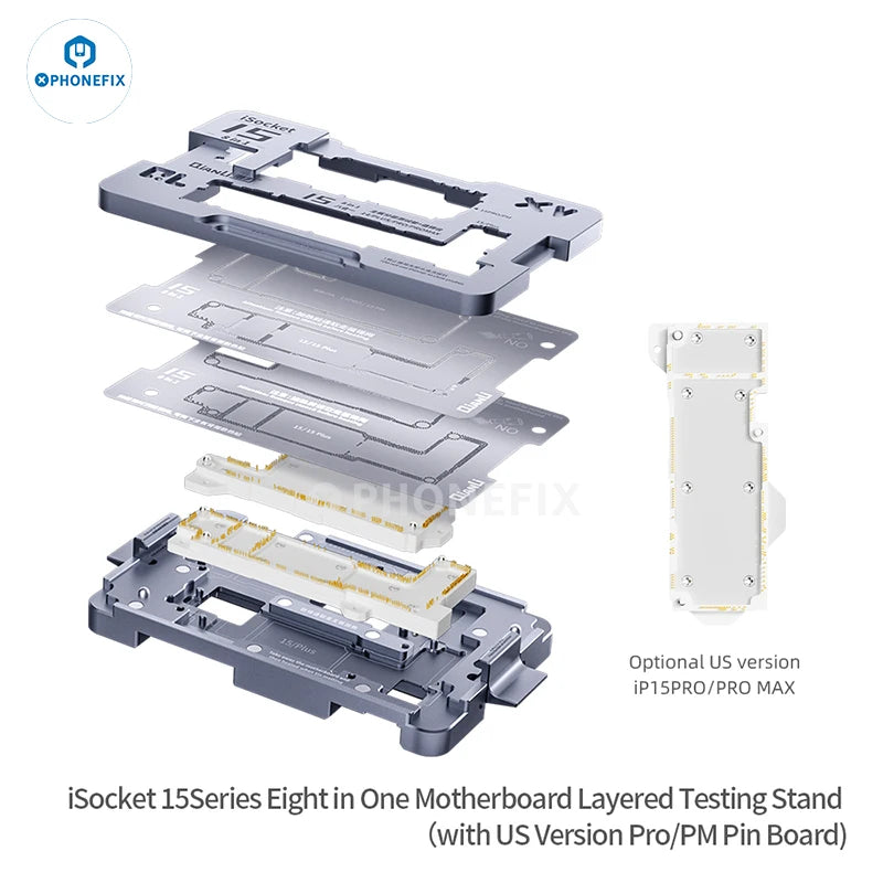 QIANLI ISocket 4IN1 for iPhone X 11 12 13 14 15 16 17 Pro Max Motherboard Test Fixture Double-deck Motherboard Function Tester