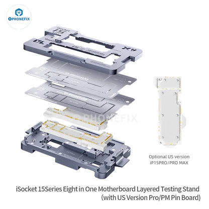 QIANLI ISocket 4IN1 for iPhone X 11 12 13 14 15 16 17 Pro Max Motherboard Test Fixture Double-deck Motherboard Function Tester