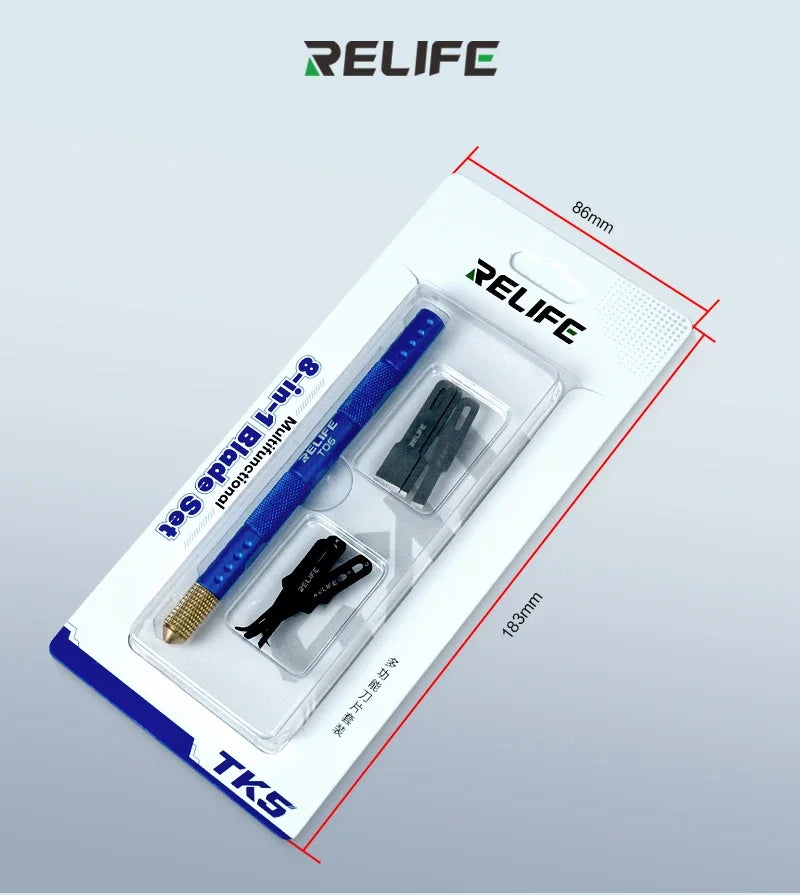 Opciones de cuchillas para eliminación de adhesivo de circuitos integrados RELIFE TK5/TK4