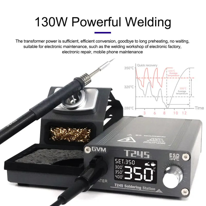 RELIFE GVM T245 Soldering Station Warming Automatic Sleep 130W Soldering Station Mobile Phone Repair Constant Temperature