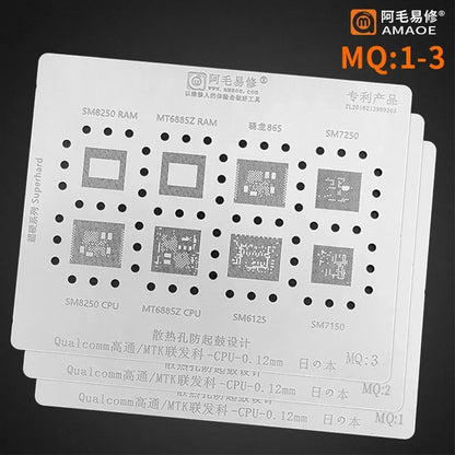 AMAOE Multi-Series Smartphone & Tablet BGA Reballing Stencil Sets (0.12mm)