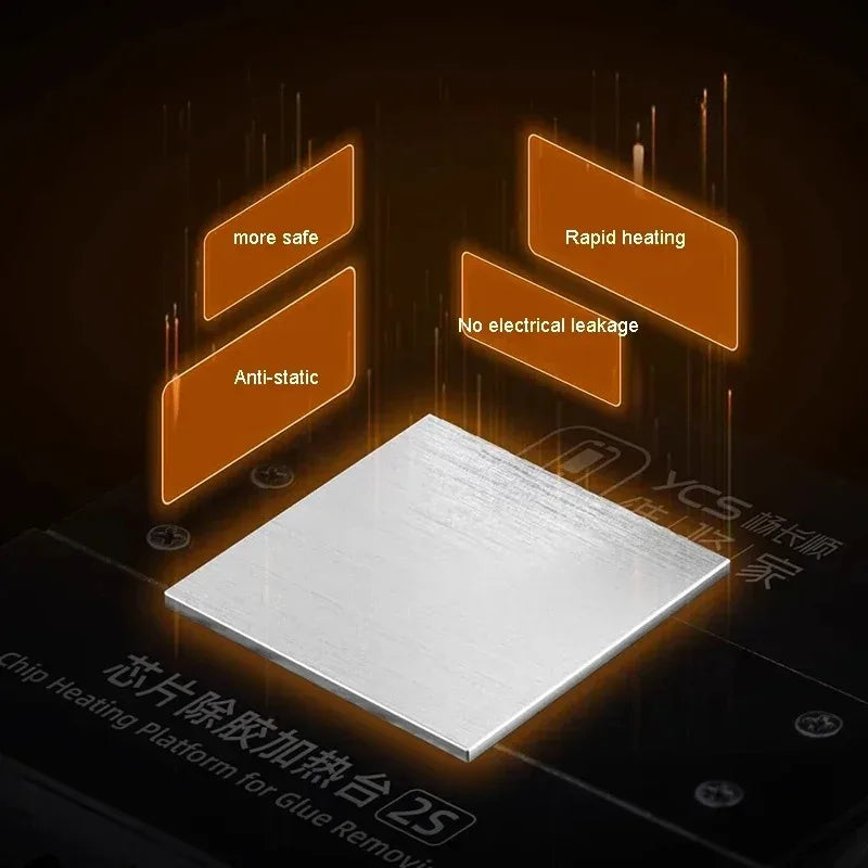 YCS 2S Chip Heating Platform for Glue Removing Phones Chip IC Soldering Plate Heating Table Glue Remove Heating Degumming