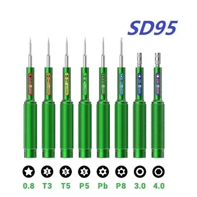 Kit de destornilladores 2UUL SD95 con rodamiento suave y puntas de acero aleado para reparar PC, portátiles, MacBook, tabletas, móviles y drones