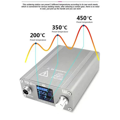 OSS T12-X Plus 75W Solder Station Set Digital Display Constant Temperature for Mobile Phone Repair Welding Tool with T12 Tip