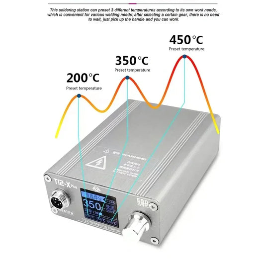 Estación de soldadura OSS T12-X Plus de 75 W con pantalla digital y temperatura constante para reparación de teléfonos móviles y soldadura, con punta T12
