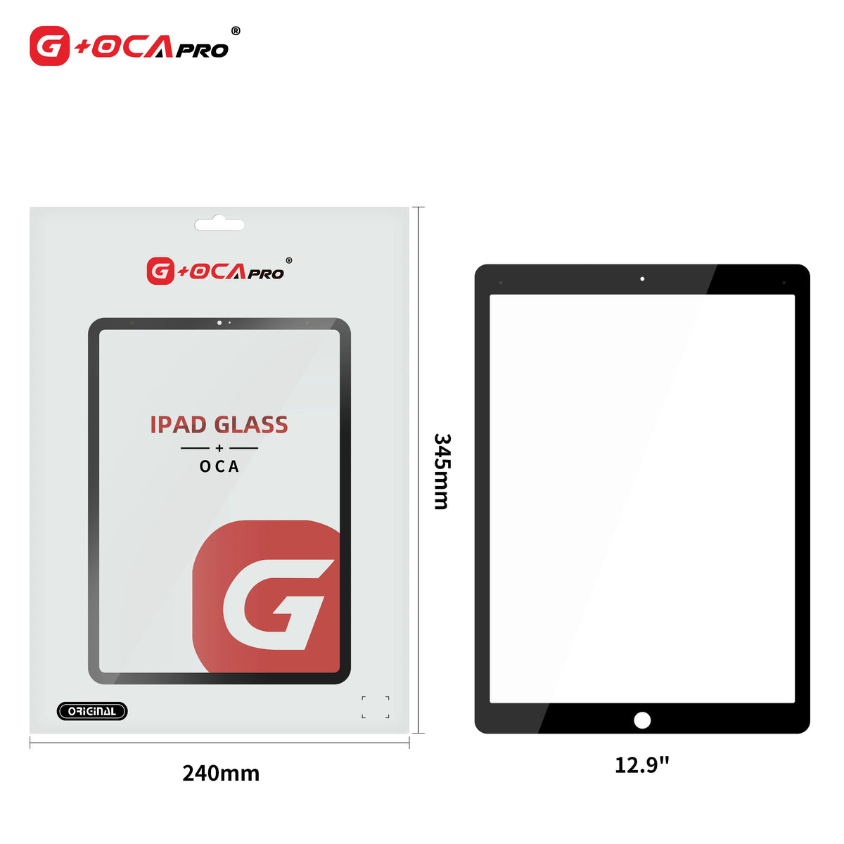 5PCS Glass+OCA Touch screen digitizer front outer glass panel for Apple ipad pro 9.7/10.5/11/12.9 inch GLASS replacement parts