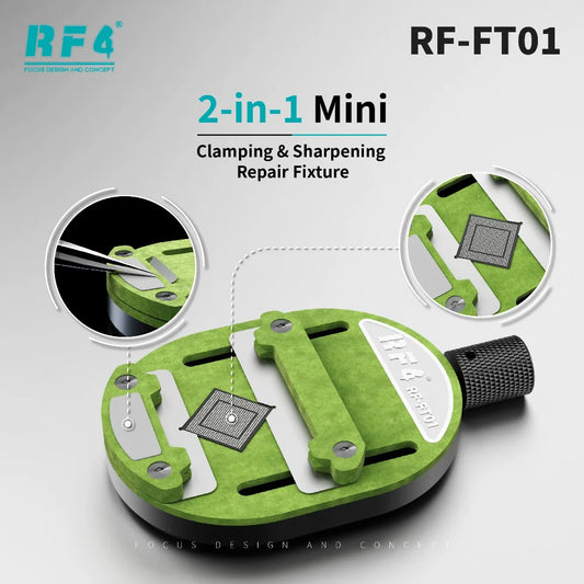 RF4 RF-FT01 Mini Chip Motherboard Repair Fixture with Grinding Stone for Mobile Phone Chip Repair Motherboard Clamping Tool