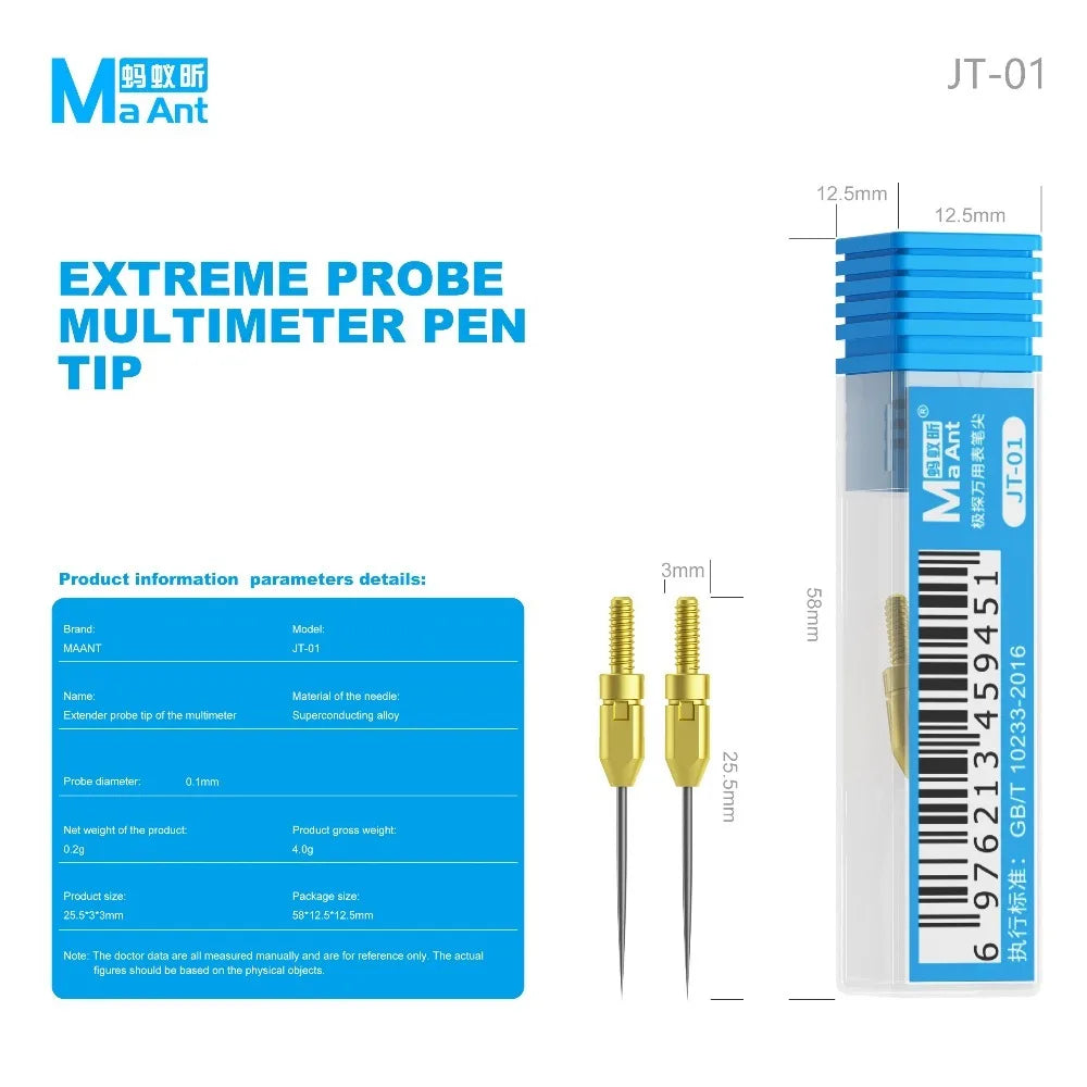 MAANT JT-01 0.1mm Multimeter Replacement Probe Tips