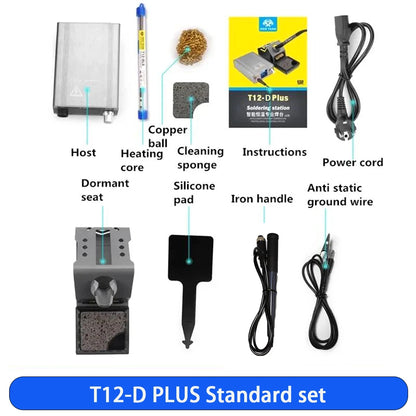 Estación de soldadura OSS T12 de 75 W con pantalla digital LED inteligente, protección antiestática y termostato para reparación y soldadura
