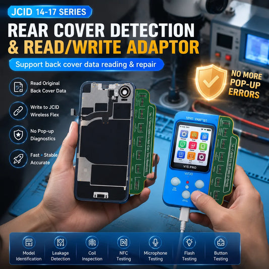 Placa de expansión para reparación de tapa trasera JCID para iPhone series 14-17, placa pequeña de detección de dispositivos de carga inalámbrica y transmisión